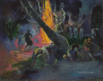 Paul Gauguin Painting - La danza del fuego Paul Gauguin